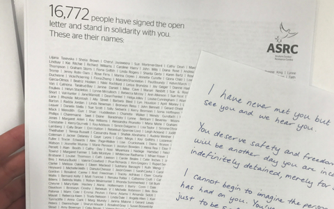 ASRC Open Letter package to people seeking asylum in detention